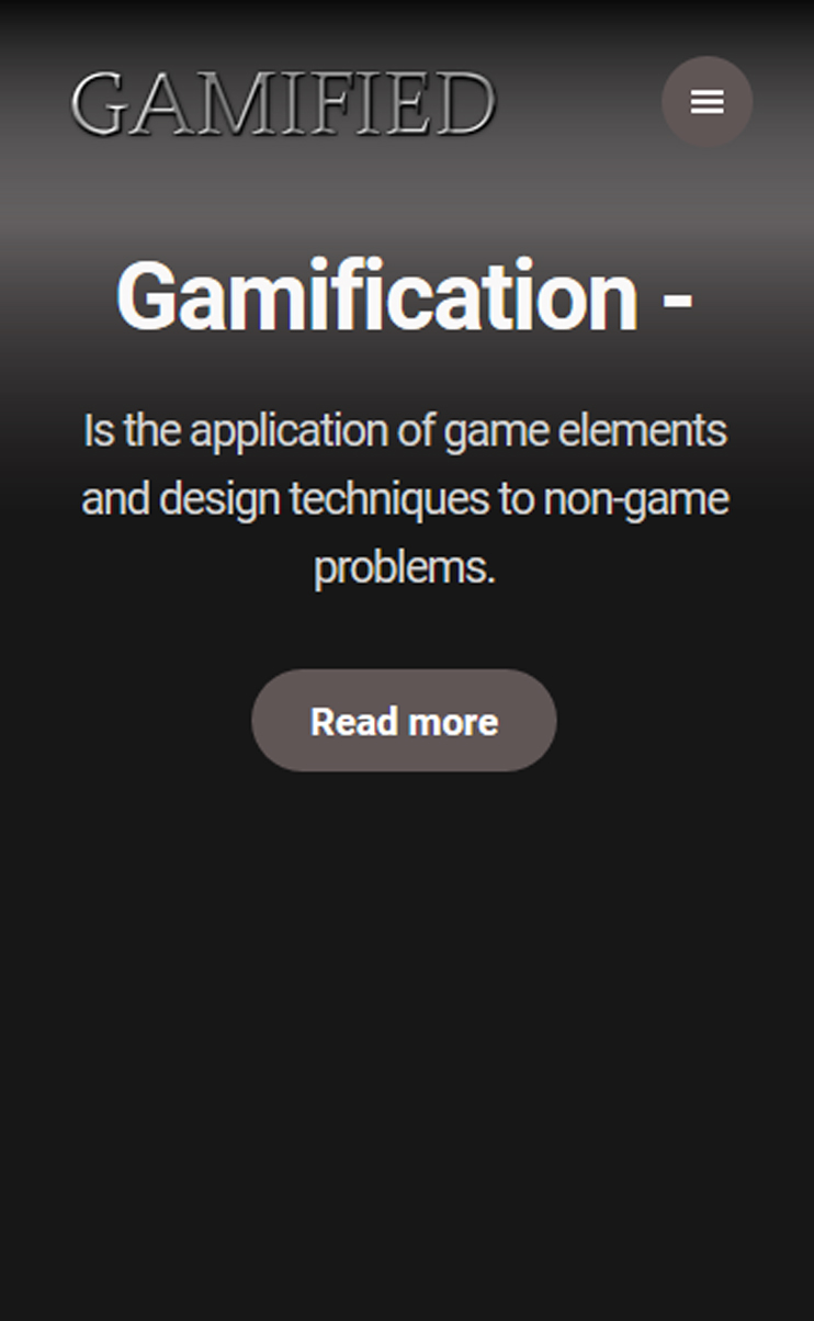 A screenshot of my Weebly site called gamified.